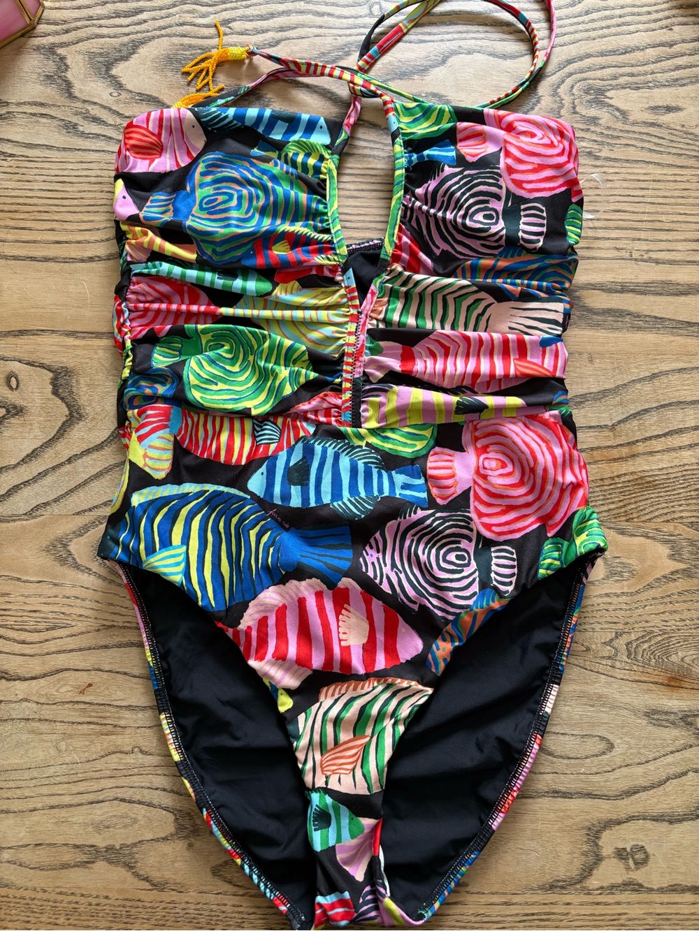 New FARM Rio x Anthropologie Colorful Fish One-Piece Swimsuit Sz L - Picture 5 of 9